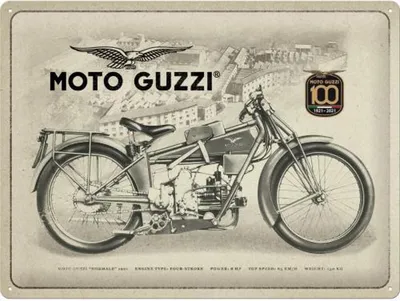 Obrázek produktu pro Nostalgic-Art - Plechový talíř 30 x 40 cm - Moto Guzzi - 100 Years Anniversary SONDEREDITION