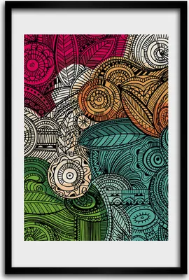 Produktbild von Bild - Bilderrahmen - 40 cm x 60 cm - MDF - Rahmen - Wandkunst - Abstrakte Federn