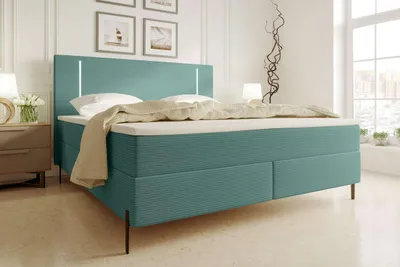 Produktbild von 99rooms Favon Boxspringbett Cordstoff POSO Türkis 180x200 cm
