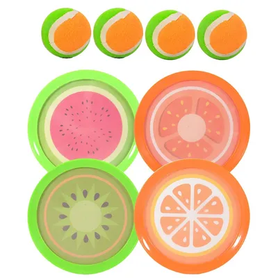 Produktbild von Klettball-Wurfspiel für Kinder, Outdoor-Strandspiel für 3–6Jahre, leichtes Fang-mit 4 Fangscheiben und 4 Bällen, ideal für Garten und Partyaktivitäten