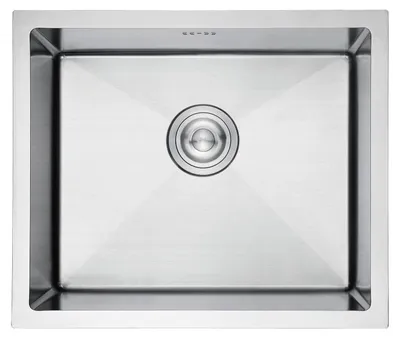Zdjęcie produktu dla Ibergrif M85043 – Zlewozmywak kuchenny ze stali nierdzewnej, 50x43 cm, montaż wpuszczany/nakładany, jedno komorowy – kolor srebrny
