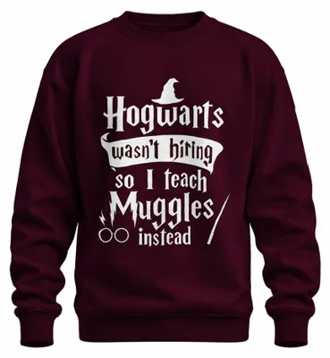 Immagine prodotto di Hogwarts non assumeva, quindi insegno ai babbani Harry Potter Halloween Unisex Felpa Pullover, Borgogna, L