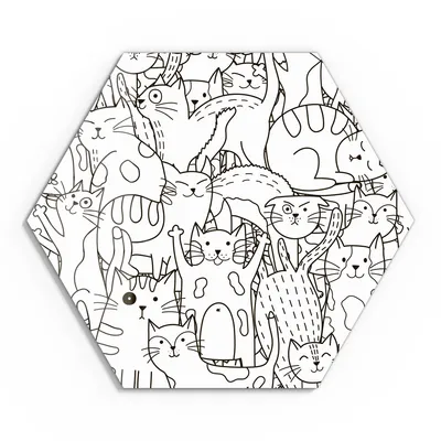 Produktbild von DEQORI Glasbild Echtglas 40x35 cm 'Comic-Katzen' Wandbild Bild modern Deko