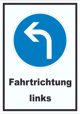 Produktbild von Schild Fahrtrichtung links A0 (841x1189mm)