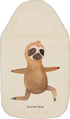 Produktbild von Mr. & Mrs. Panda Wärmflasche Faultier Yoga - Weiß - Geschenk, Yogaübungen, Namaste, Wärmflaschen, Wärmekissen, mit Bezug, Flauschige, Bettflasche