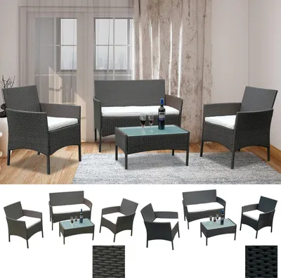 Image de Karpal Gartenmoebel Lounge Set Garniture Relax-Lounge Sofa Balkon Sitzgruppe Table Glas
