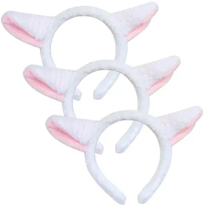 Productafbeelding van Huisdierensieraden - Pluche halsband - Haarband - Decoratie - Kostuumfeest - Set van 3 stuks - Hoofddeksel