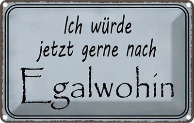 Produktbild von vianmo Blechschild 20x30 cm ich würde jetzt gerne Egalwohin Spruch Zitat