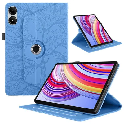 Immagine prodotto di Per Xiaomi Redmi Pad Pro 12.1 pollici rotazione di 360 gradi schierabile albero modello Custodia in ecopelle blu
