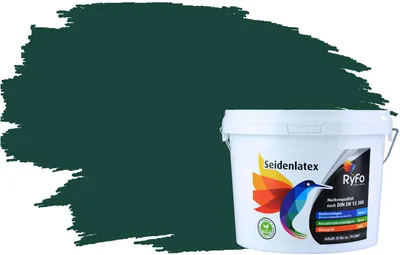 Produktbild von RyFo Colors Seidenlatex Trend Grüntöne Dschungelgrün 3l - bunte Innenfarbe, weitere Grün Farbtöne und Größen erhältlich
