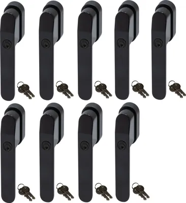 Produktbild von ABUS FG400 Abschließbarer Fenstergriff Schwarz, gleichschließend im Set 9 Stück