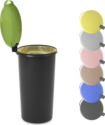 Produktbild von KUEFA VL 60 Liter Müllsackständer mit Scharnierdeckel für den Gelben Sack, Pfandflaschen, Leergut (Hellgrün)