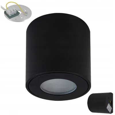 Produktbild von SPOT GU10 Aluminium Schwarz IP54 Deckenleuchte 80mm