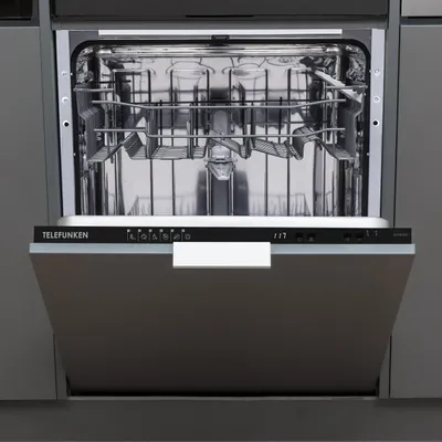 Produktbild von Telefunken Geschirrspüler vollintegrierbar 60 cm, Einbau Spülmaschine, 12 Maßgedecke, 6 Programme, AquaStop, GEV6012D