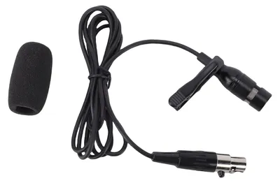 Produktbild von Lavalier-Ansteckmikrofon, Clip-On-Kondensatormikrofon für kabelloses Beltpack-Sendersystem mit XLR-4-Pin-Kabel, Schaumstoffabdeckung