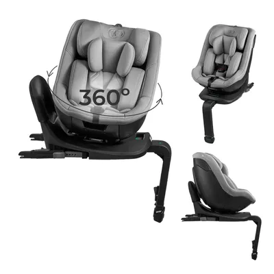 Immagine prodotto di Seggiolino auto I-GUARD i-Size 40–105 cm, girevole a 360°, ISOFIX con piede di supporto, cintura a 5 punti, AIR FLOW & AIR SHELL, sicurezza a 4 stelle - Grigio