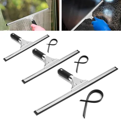Produktbild von Fensterwischer Fensterabzieher Gummirakel - Edelstahl - 25, 35 und 40 cm - Gummilippe - Für Fenster und Spiegel