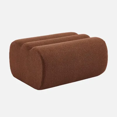 Produktbild von sweeek - Hocker, Fußhocker mit strukturiertem Bouclé-Bezug - Terrakotta