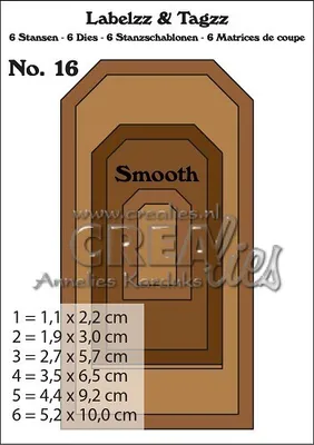Produktbild von Crealies Labelzz & Tagzz Stanzschablone No.16 - Smooth