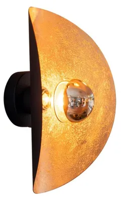 Obrázok produktu pre Čierna nástenná lampa Saceda so zlatými detailmi