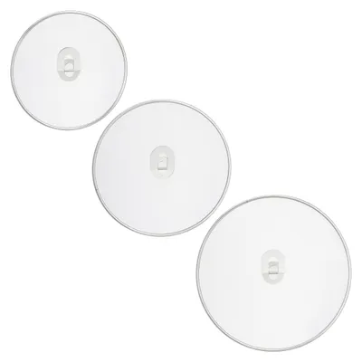 Spritzschutzdeckel-Set 3-tlg., Edelstahl, 25/29/33 cm, klappbarer Griff