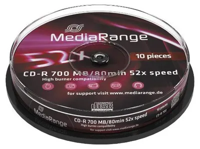 Produktbild von MediaRange CD-R 700 MB, CD-Rohlinge, (52fach, 10 Stück)