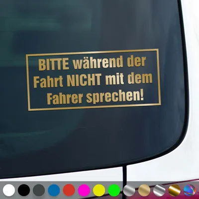 Produktbild von PantherPixel Fahrer Aufkleber Während Der Fahrt Nicht Sprechen Sticker Auto Geschenkidee Farbe Gold