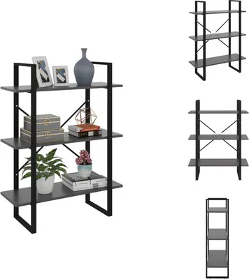 Obrázek produktu pro vidaXL Regál na knihy šedý 80x30x105 cm Materiál na bázi dřeva - Regály a knihovny