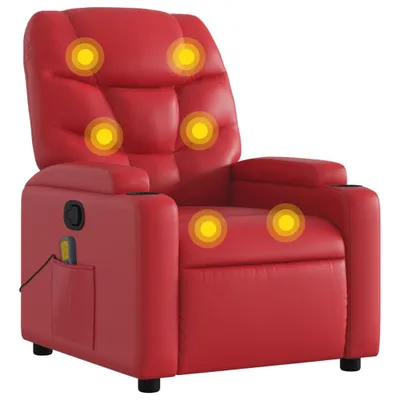 Produktbild von dkd-home-decor Massagesessel Kunstleder Rot 74 x 89 x 100 cm