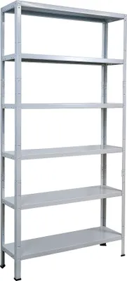Produktbild von SCHULTE Regalwelt Steck- Büroregal mit 6 PowerMAX Fachböden, 65 kg Tragkraft, 200x100x30 cm (HxBxT), weiß, Lagerregal, Werkstattregal, Kellerregal