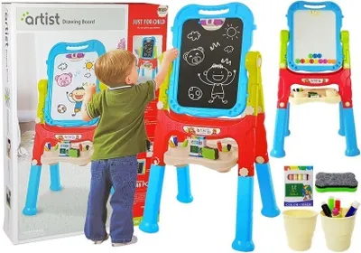Produktbild von Magnetische Kreidetafel 2in1 Blau-Rot Zubehör