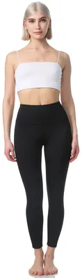 Produktbild von Leggings mit Taschen für Damen, Lange Sport Leggings, High Waist, Yoga Hose in vielen Farben, Laufhose mit hohem Komfort Schwarz,Größe L/XL