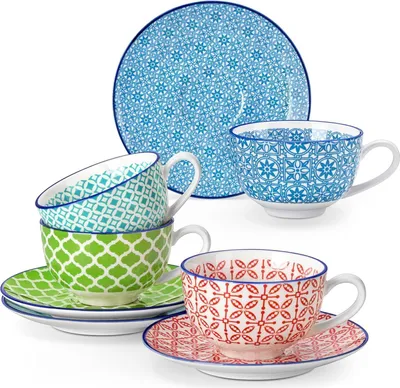 Produktbild von Vancasso Macaron 8-teiliges Kaffeeservice Set bunt, 4 Personen, Tasse Geschirr