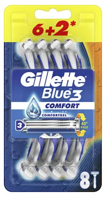 Produktbild von GILLETTE Blau 3 Komfort Einwegrasierer fr Mnner 8tlg.