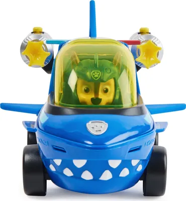 Produktbild von PAW Patrol , Aqua Pups - Basis Fahrzeug Spielzeugauto im Hai-Design mit Chase Welpenfigur, Polizeiwagen, 3 Jahr(e), Kunststoff, Blau, Gelb