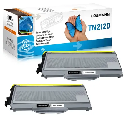 Produktbild von LOSMANN 2X Toner kompatibel als Ersatz für Brother TN-2120 TN2120 für Brother DCP-7030 DCP-7040 DCP-7045N HL-2140 HL-2150N HL-2170 HL-2170W MFC-7320 MFC-7340 MFC-7440N MFC-7840W