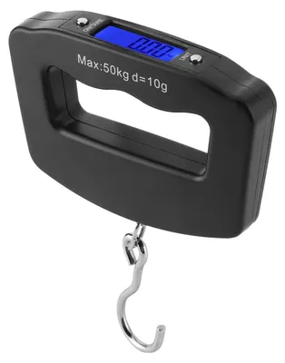 Zdjęcie produktu dla Waga bagażowa cyfrowa - Waga wisząca - 50 kg / 0,01 kg - Z wyświetlaczem LCD - Waga do bagażu i ryb