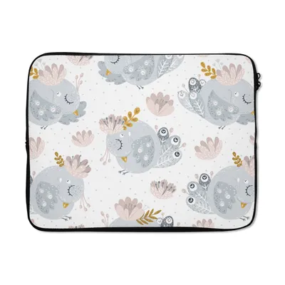 Produktbild von MuchoWow® Laptop Hülle 15 Zoll Mädchen - Muster - Vogel - Kinder Laptoptasche - Laptoptasche - Sleeve - Rundum-Schutz