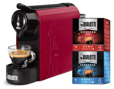 Productafbeelding van Bialetti Gioia, koffiezetapparaat met capsules, 0,5 liter, koffie capsules, 1200 W, zwart, rood