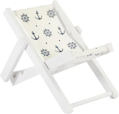 Produktbild von Oblique Unique Mini Liegestuhl Stuhl Klappstuhl Maritime Tisch Deko Sommer Strand Dekoration - Anker