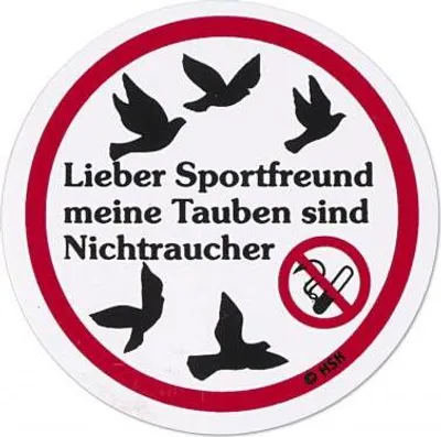 Produktbild von PVC-Aufkleber - Tauben sind Nichtraucher - Gr. ca. 5 cm - TB756