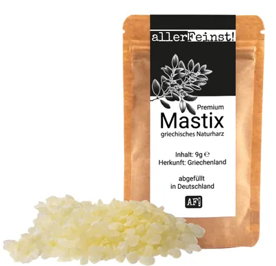 Produktbild von Premium Mastix Tränen | griechisches Naturharz | Mastic Gum - für z.B. Tsoureki Griechisches Osterbrot | Perfekt zum backen - 9 g