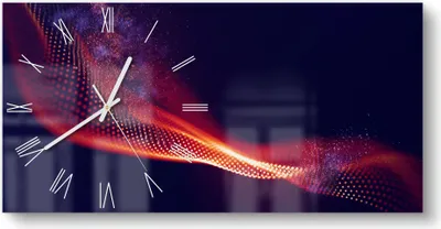 Produktbild von DEQORI Glasuhr 60x30 cm Römisch 'Gepunkteter Farbeffekt' Wanduhr Glas Uhr Design leise