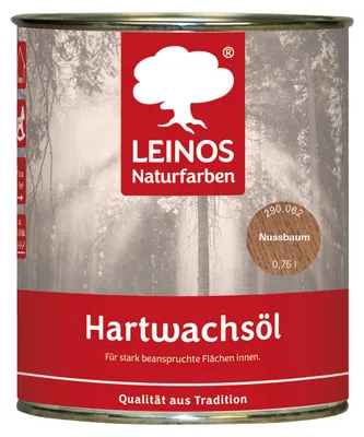 Produktbild von LEINOS Hartwachsöl Nussbaum Dunkel 0,75 l – Hartwachsöl innen, seidenmatt