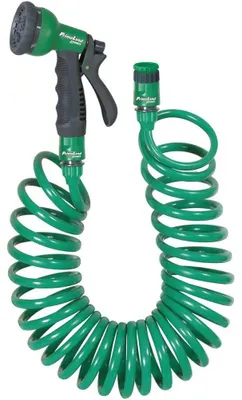 Image de Tuyau Spiralé 15m - Pistolet Multijets - Flexible et Résistant - Idéal pour Arrosage - D-Work