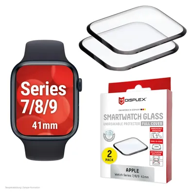 Zdjęcie produktu dla Displex 02142, Szybka na ekran, Smartwatch, Przezroczysty, Apple, Apple Watch 9/8/7 (41mm, Szkło hartowane