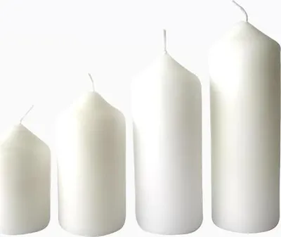 Obrázok produktu pre Sviečka adventná biela 4 veľkosti, priemer 4 cm