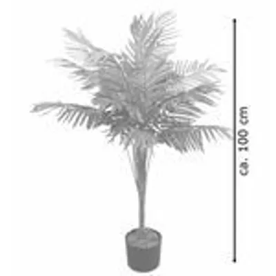 Produktbild von Künstliche Palme groß Kunstpalme Kunstpflanze Palme künstlich wie echt Plastikpflanze Balkon Farnpalme Palmenfarn Deko 100 cm hoch Decovego