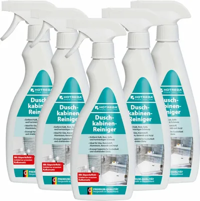 Produktbild von HOTREGA Duschkabinen Reiniger 500 ml - Badreiniger, Sanitärreiniger, Glasreiniger, Kalkreiniger, Kalklöser