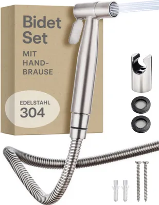 Immagine prodotto di Praknu | Set bidet WC doccetta per doccia intima argento